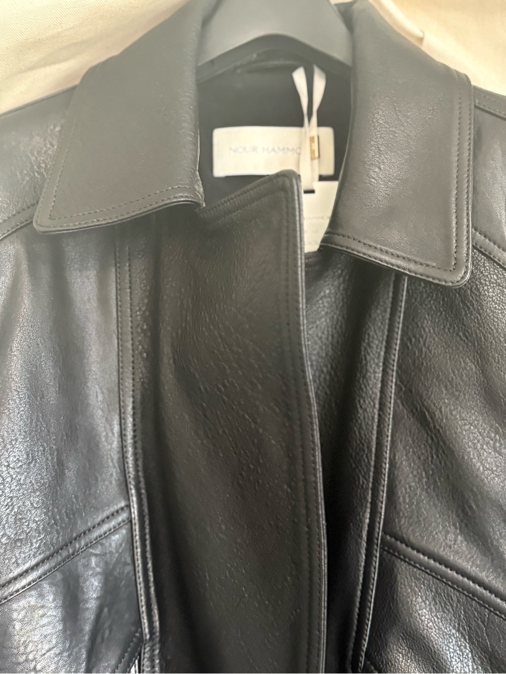 Nour Hammour Micah Leather Jacket BNWT in Black XS - Picture 11 of 16